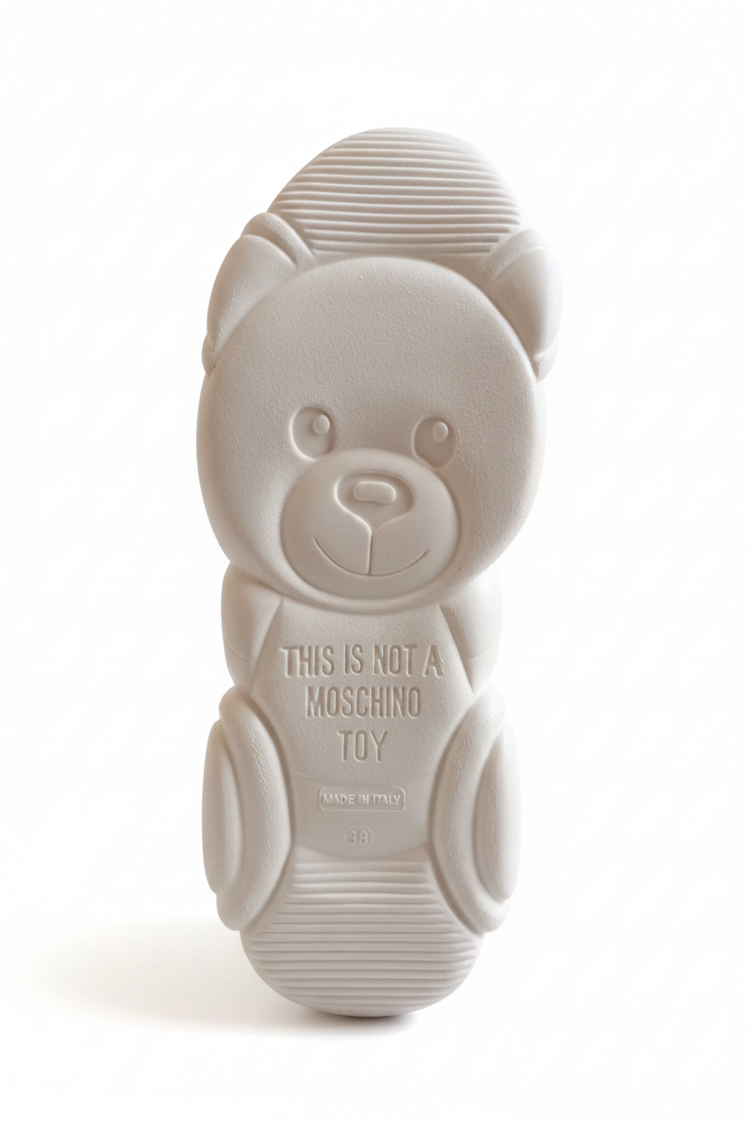 Basket. orso30 pu bianco. MOSCHINO.