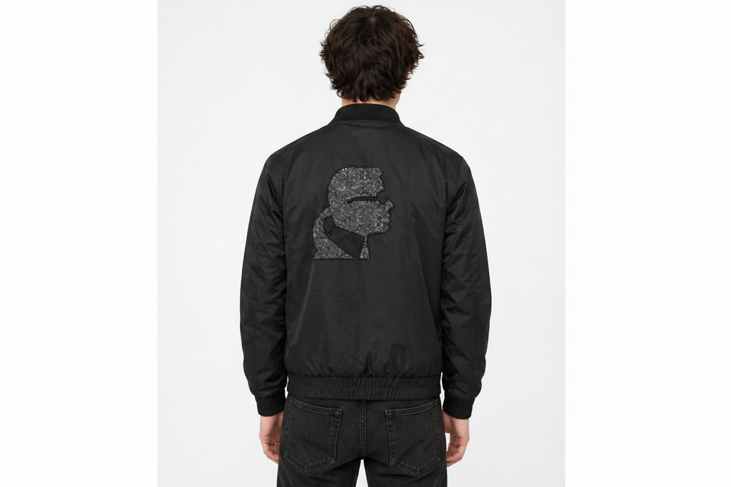 Bomber boucle cameo noir KARL LAGERFELD JEANS COUTURE