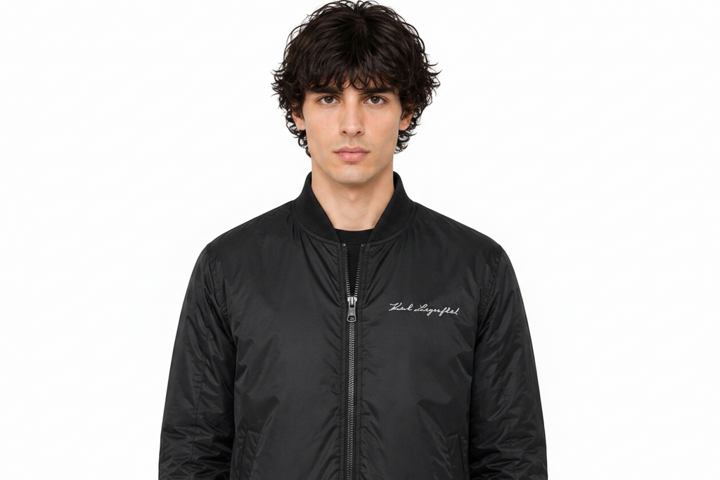 Bomber boucle cameo noir KARL LAGERFELD JEANS COUTURE