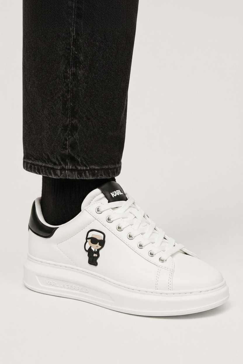 Kapri ikon Nft lo lace. KARL LAGERFELD. Basket cuir white.