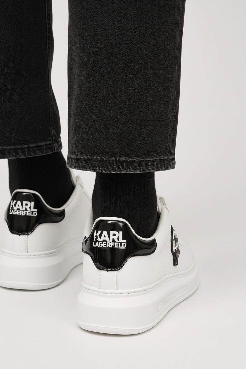 Kapri ikon Nft lo lace. KARL LAGERFELD. Basket cuir white.