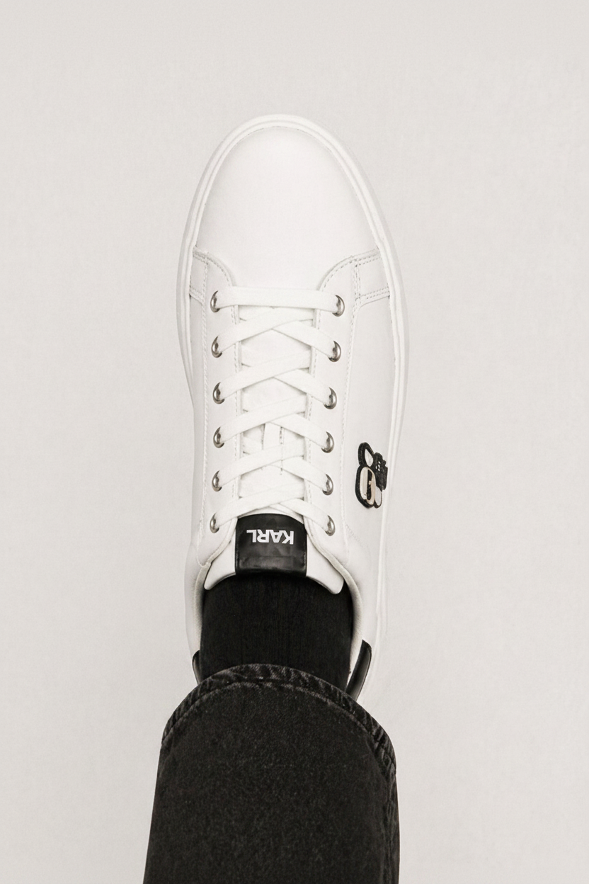 Kapri ikon Nft lo lace. KARL LAGERFELD. Basket cuir white.
