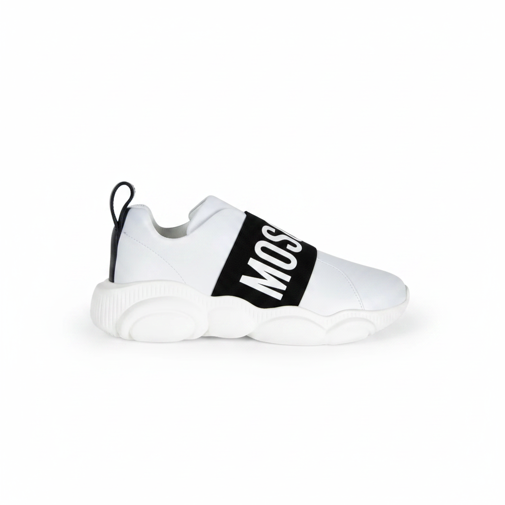 Basket. orso30 pu bianco. MOSCHINO.