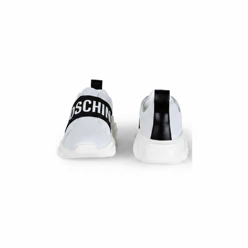 Basket. orso30 pu bianco. MOSCHINO.