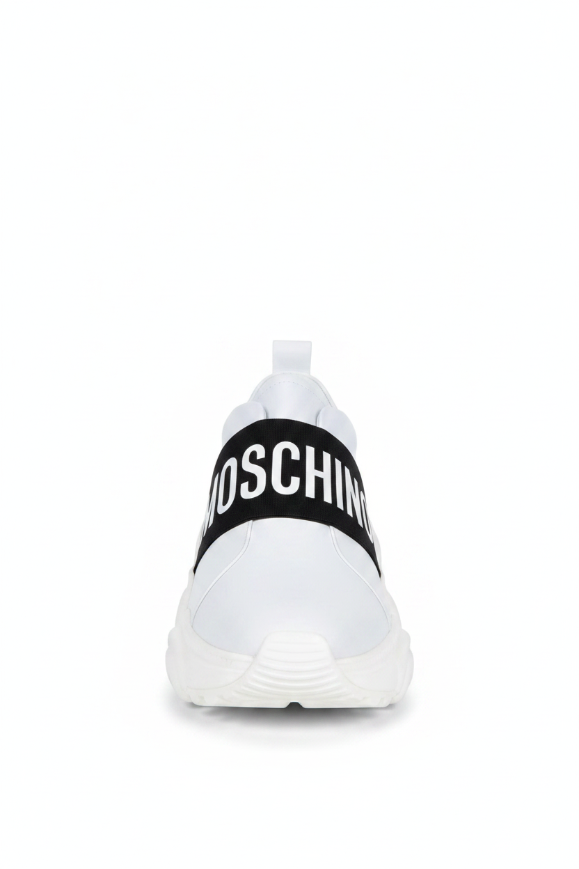 Basket. orso30 pu bianco. MOSCHINO.