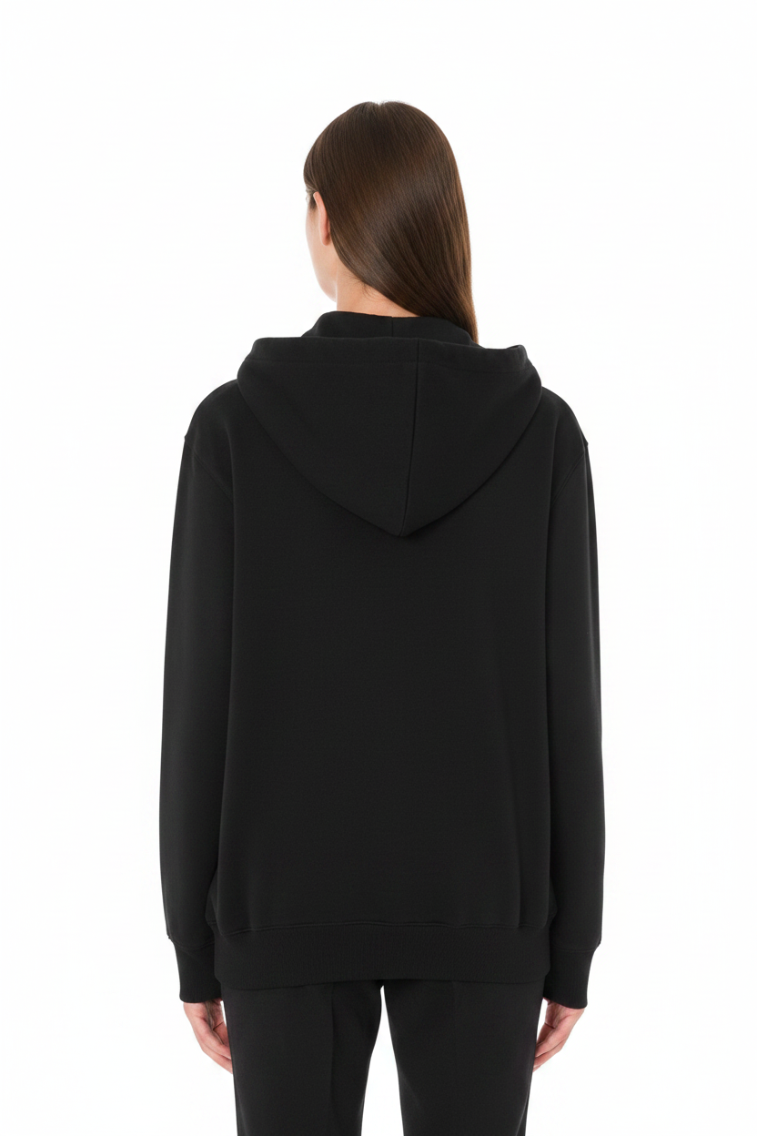 MOSCHINO. Drawn teddy bear zip-up hoodie black.
