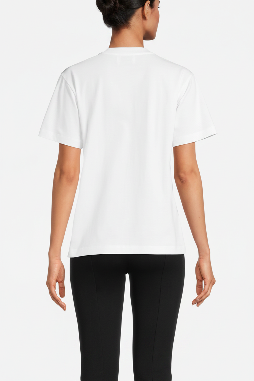 MOSCHINO JEANS COUTURE. Logo jersey tee-shirt white.